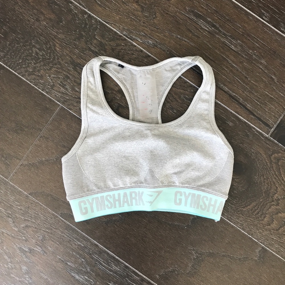 Gymshark Flex Sports Bra Grey/ Pastel Turquoise